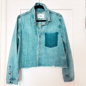 Pistola Light Blue Denim Shirt Jacket with Contrast Pocket